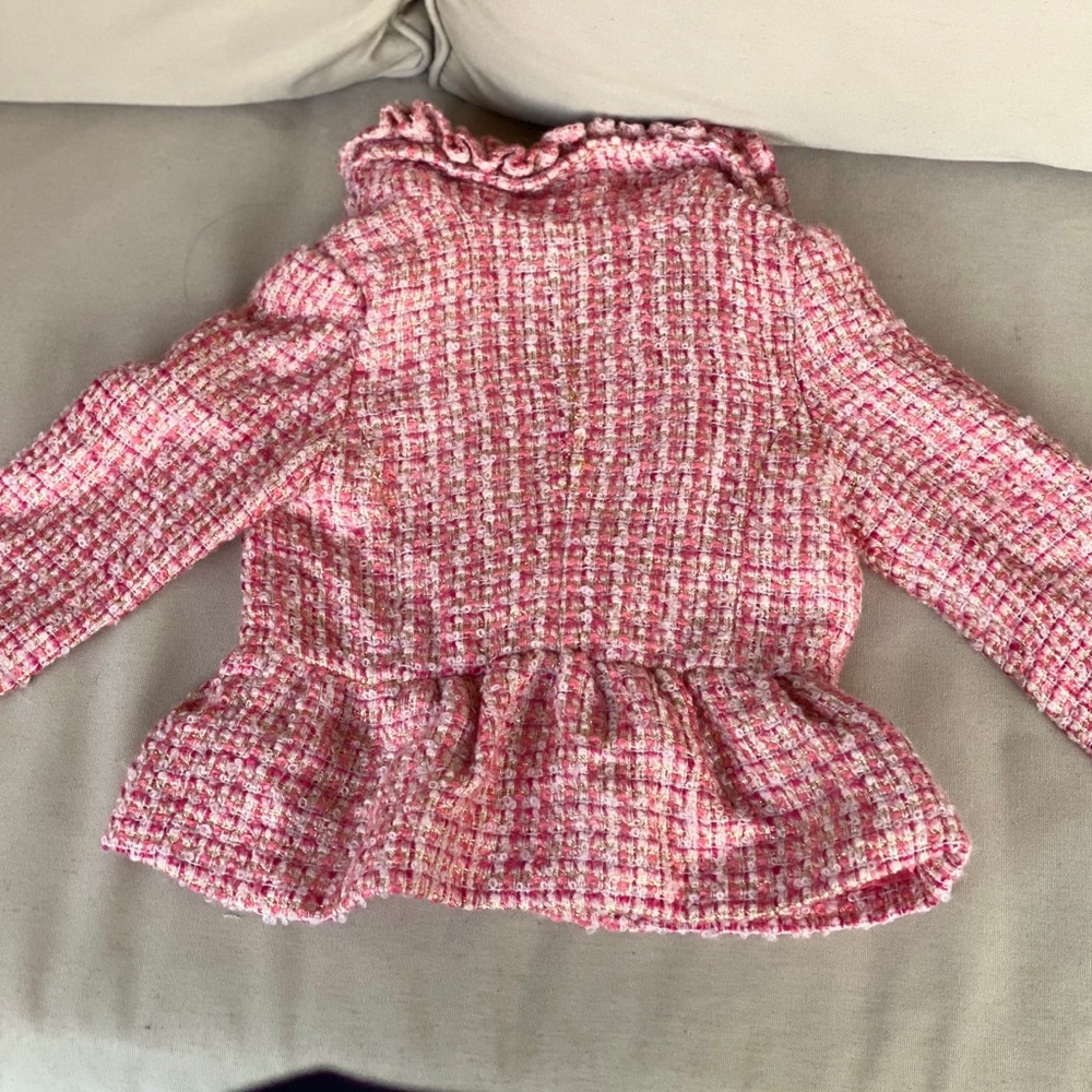 Baby GAP Kids Pink Tweed Ruffle Blazer w/Hat 4/4T - Picture 4 of 11